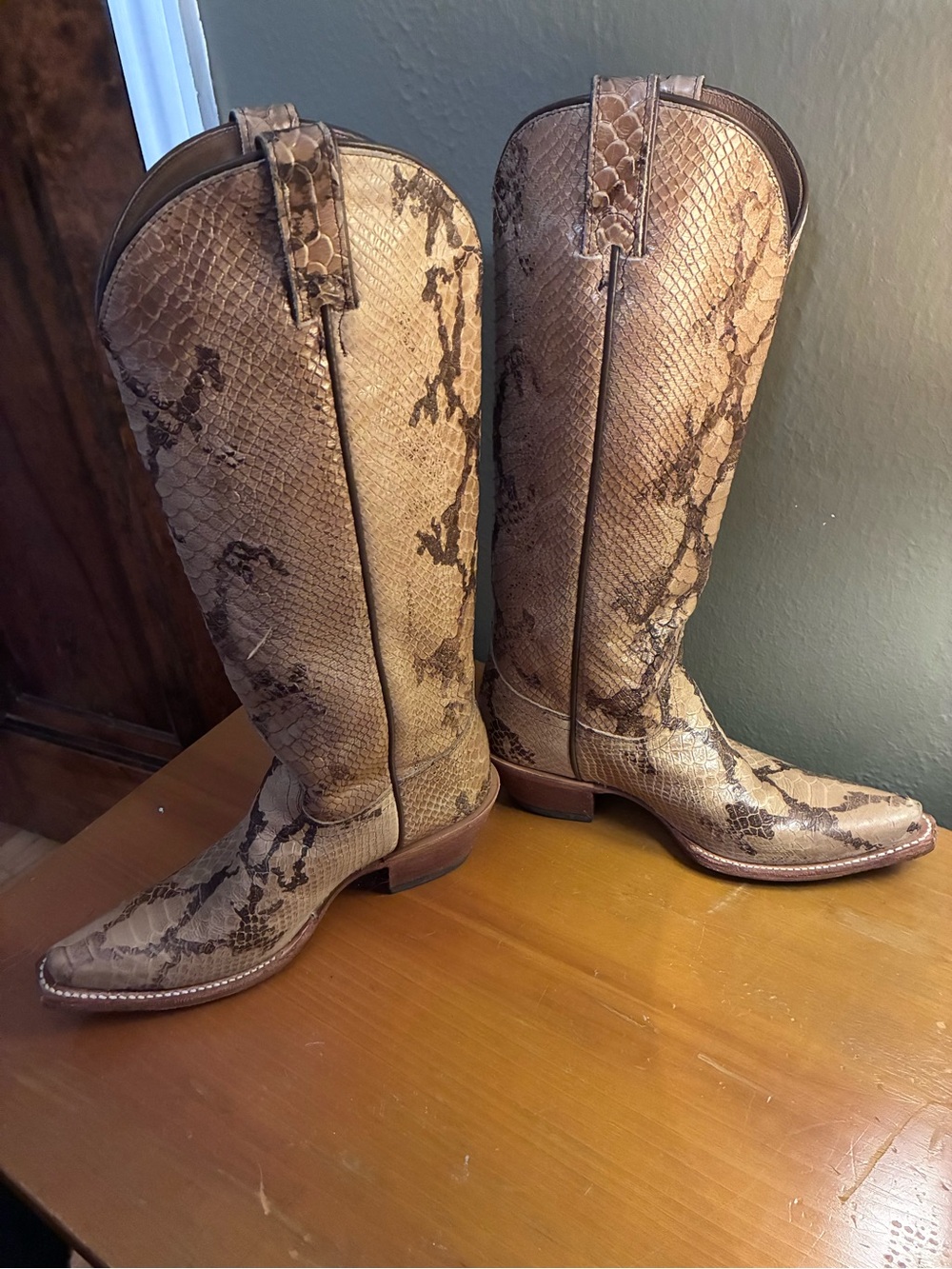 Snake-Print Western Boots